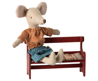 *PRE-ORDER* - Maileg Bench, Mouse, Red - *ESTIMATED ARRIVAL MID NOVEMBER 2024*