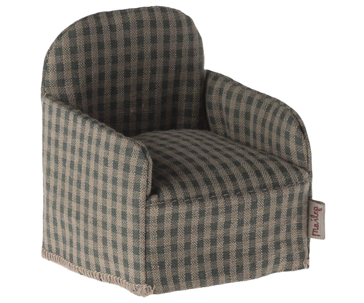 Maileg Chair Mouse, Green Checker