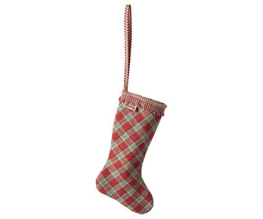 Maileg Tree Ornament, Stocking, Checker Red