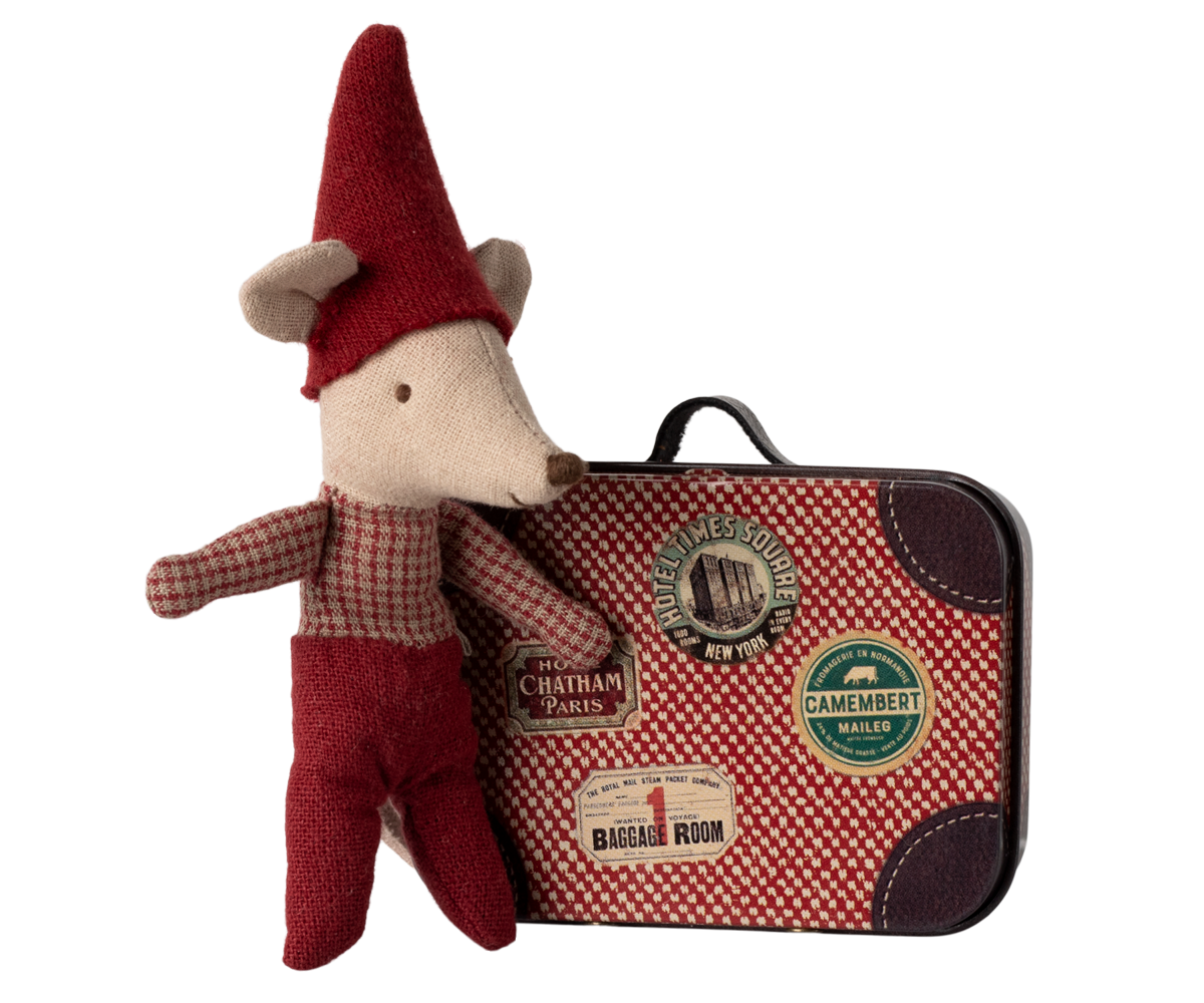 *FREE DELIVERY WITH CODE: XMASMOUSEFREEDEL - Maileg Christmas Mouse, Baby In Suitcase