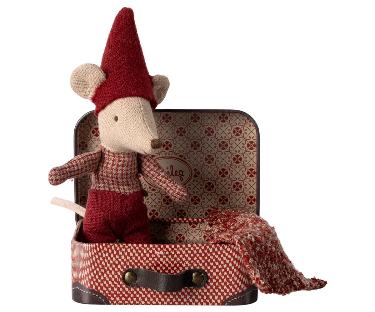 *FREE DELIVERY WITH CODE: XMASMOUSEFREEDEL - Maileg Christmas Mouse, Baby In Suitcase