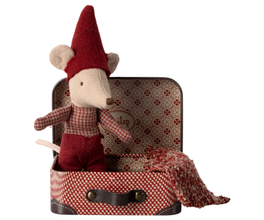 *FREE DELIVERY WITH CODE: XMASMOUSEFREEDEL - Maileg Christmas Mouse, Baby In Suitcase