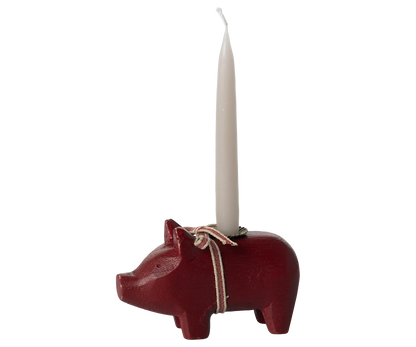 *PRE-ORDER* - Maileg Candle Holder, Small Pig, Red - *ESTIMATED ARRIVAL EARLY NOVEMBER 2024*