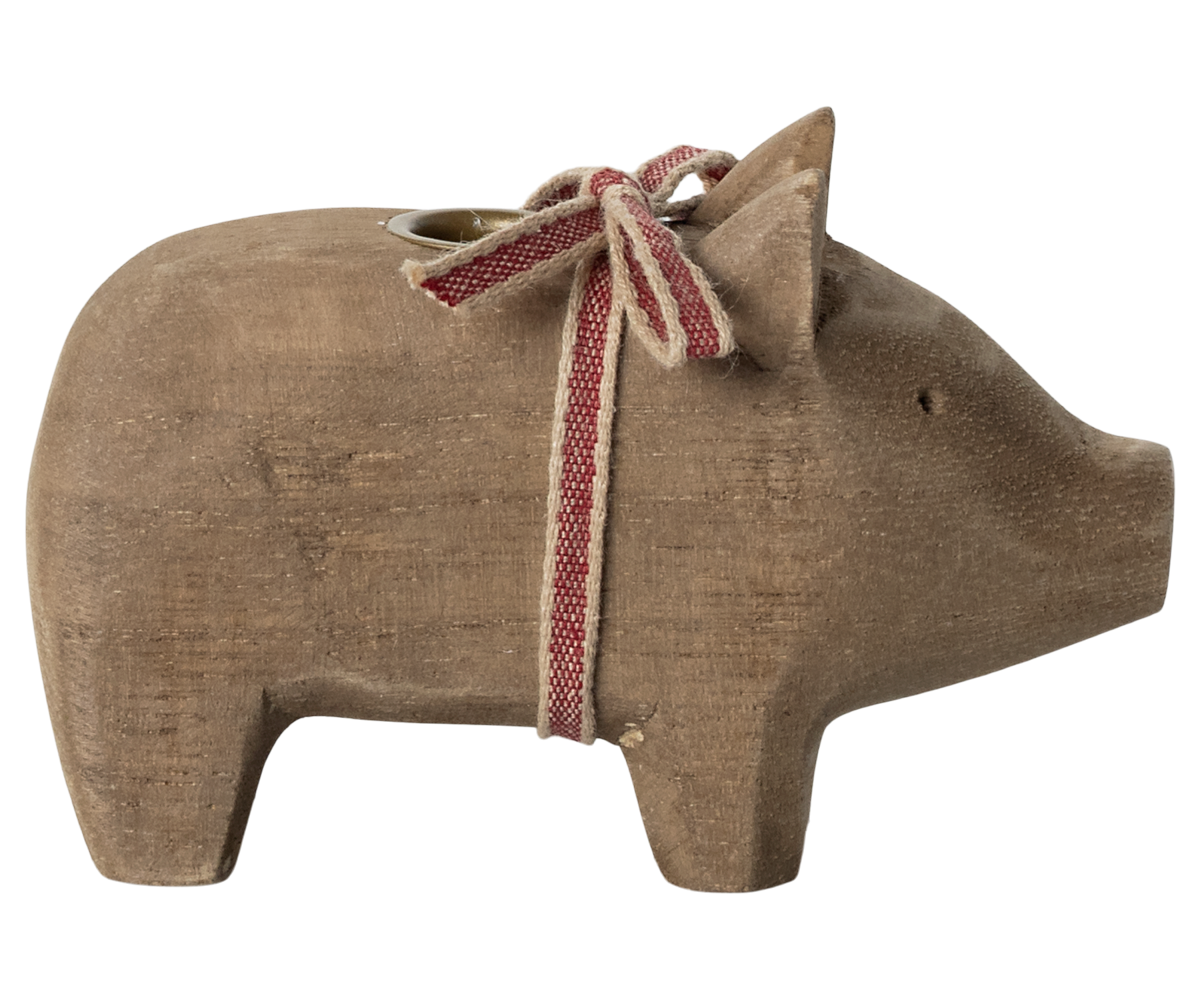 *PRE-ORDER* - Maileg Candle Holder, Small Pig, Natural - *ESTIMATED ARRIVAL EARLY NOVEMBER 2024*