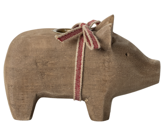 *PRE-ORDER* - Maileg Candle Holder, Small Pig, Natural - *ESTIMATED ARRIVAL EARLY NOVEMBER 2024*