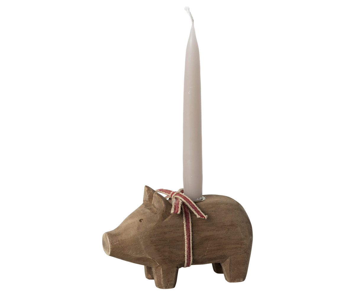 *PRE-ORDER* - Maileg Candle Holder, Small Pig, Natural - *ESTIMATED ARRIVAL EARLY NOVEMBER 2024*