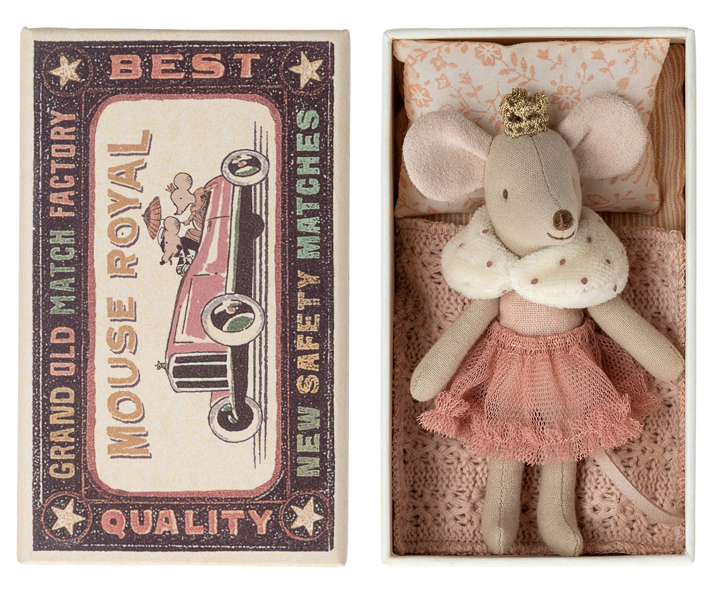 Maileg Princess Mouse, Little Sister In Matchbox