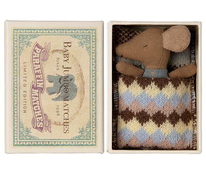 Maileg Sleepy Wakey Baby Mouse In Matchbox, Blue & MY Babysitter Bundle - Worth £30.50