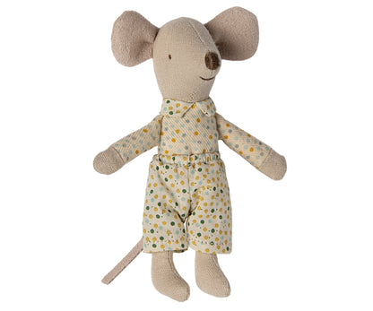 Maileg Little Brother Mouse With Magnetic Hands In Matchbox & Pyjamas & Clown Clothes In Suitcase Bundle - Worth £46