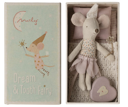 Maileg Tooth Fairy Mouse, Little Sister In Matchbox