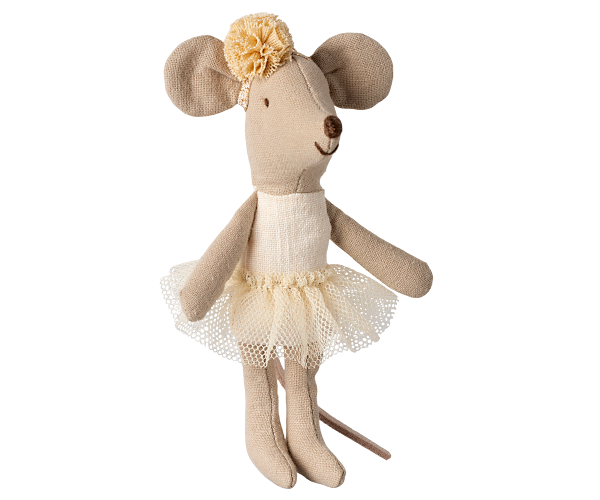 Maileg Ballerina Little Sister Mouse, Off White