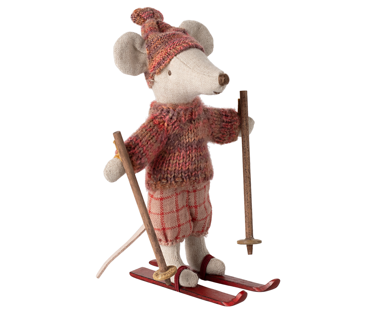 *PRE-ORDER* - Maileg Winter Big Sister Mouse With Ski Set, Rose - *ESTIMATED ARRIVAL MID OCTOBER 2024*