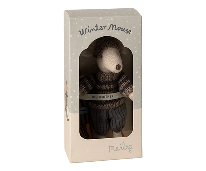 *PRE-ORDER* - Maileg Winter Big Brother Mouse With Ski Set, Grey - *ESTIMATED ARRIVAL MID OCTOBER 2024*