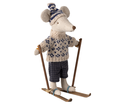 *PRE-ORDER* - Maileg Winter Dad Mouse With Ski Set, Blue - *ESTIMATED ARRIVAL MID OCTOBER 2024*