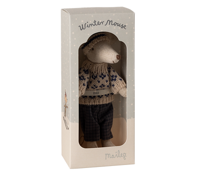 *PRE-ORDER* - Maileg Winter Dad Mouse With Ski Set, Blue - *ESTIMATED ARRIVAL MID OCTOBER 2024*