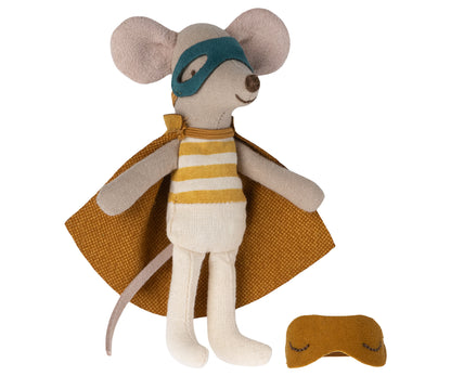 Maileg Super Hero Mouse, Little Brother In Matchbox