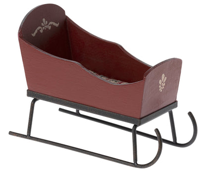 Maileg Winter Mice Twins, Little Sister & Brother Cosy Sleigh (Red) Bundle - Worth £78.75