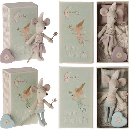 Maileg Tooth Fairy Mouse, Little Brother & Little Sister In Matchbox (One Of Each) Bundle - Worth £56.50