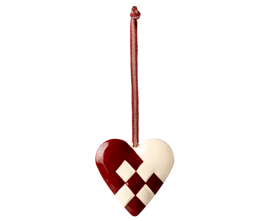 Maileg Metal Tree Ornament, Large Heart, Red