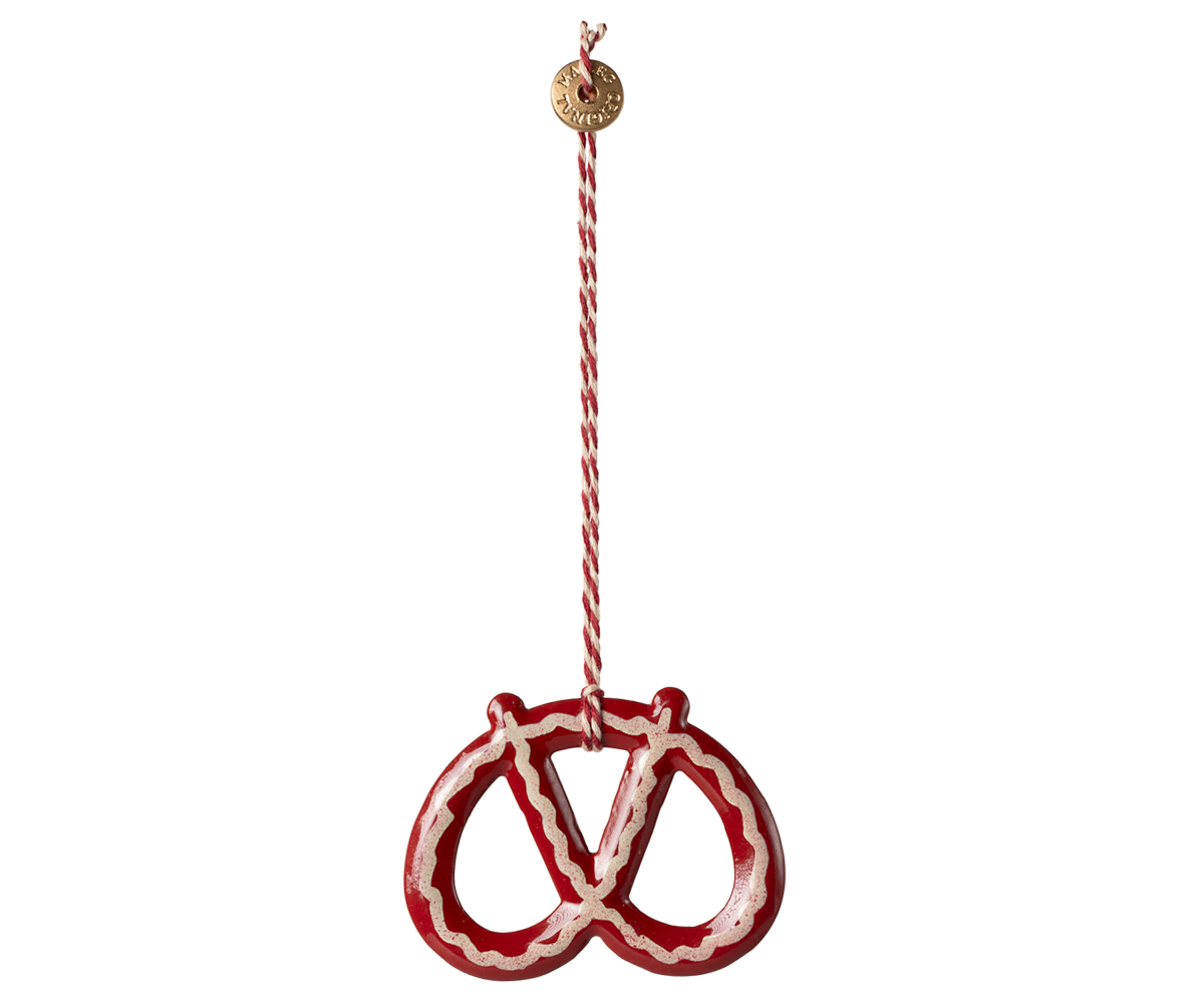 *PRE-ORDER* - Maileg Metal Ornament, Pretzel, Stripe- *ARRIVING W/C 18/11/24*