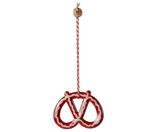 *PRE-ORDER* - Maileg Metal Ornament, Pretzel, Stripe- *ARRIVING W/C 18/11/24*