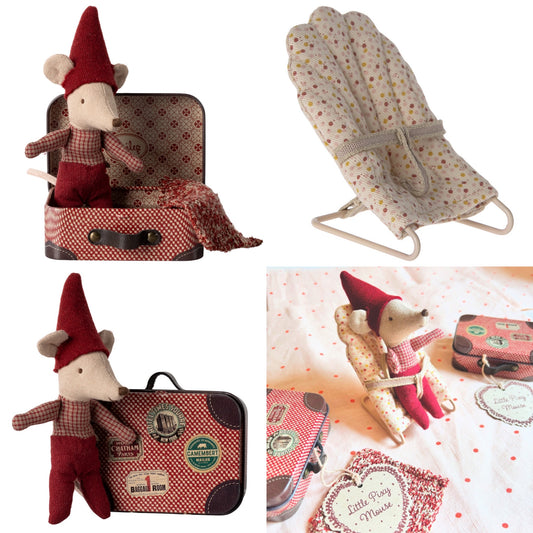 Maileg Christmas Mouse, Baby In Suitcase & Maileg Babysitter, MY Bundle - Worth £30.5