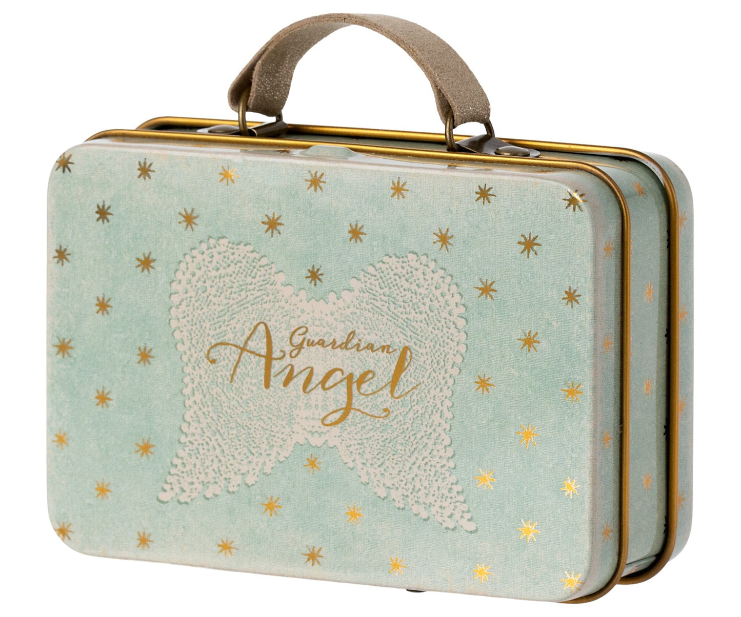 Maileg Ballerina Little Sister Mouse, Off White & Maileg Metal Suitcase, Angel Bundle - Worth £22.25