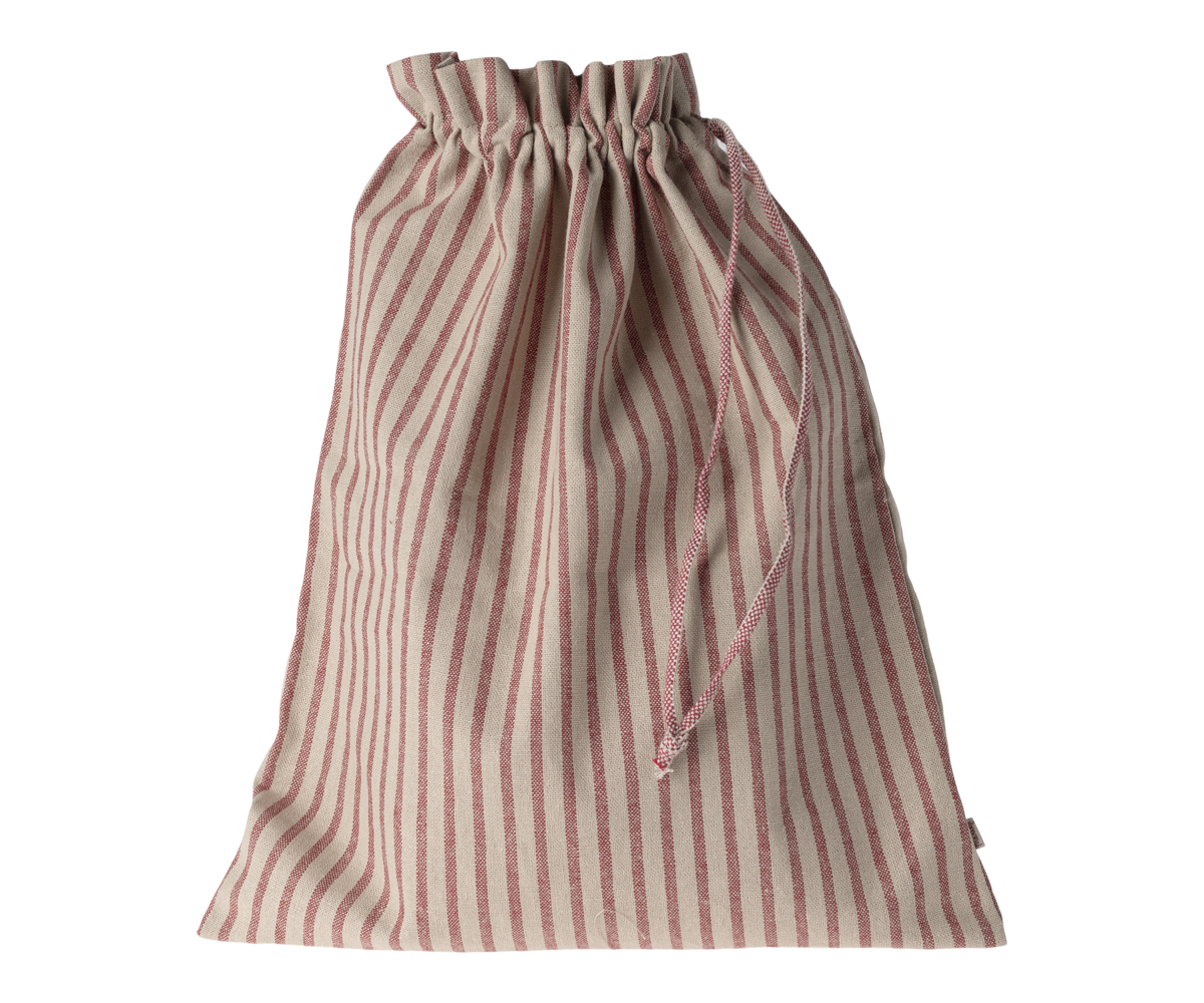 Maileg Large Bag - Stripes Sand/Red