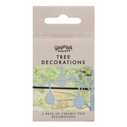 Ginger Ray Ceramic Easter Egg Tree Decorations