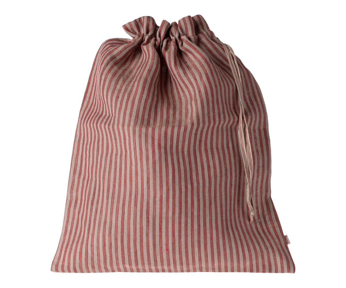 Maileg Large Bag - Stripes Red/Dark Sand