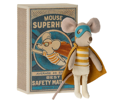 *SECONDS, MISSING SLEEP MASK* - Maileg Super Hero Mouse, Little Brother In Matchbox