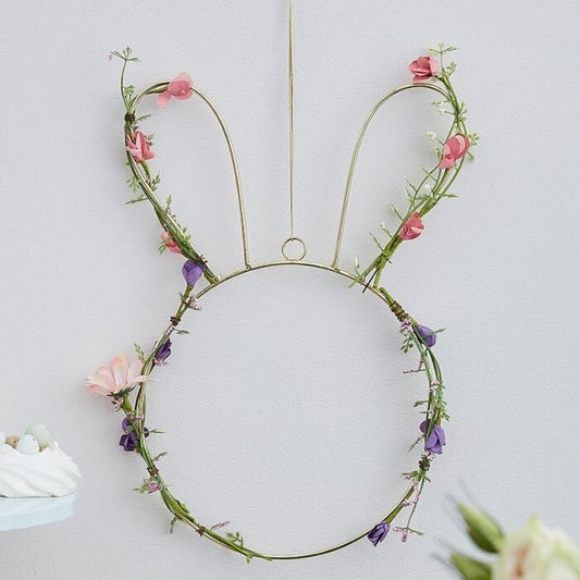 Ginger Ray Contemporary Easter Bunny Wreath With Foilage